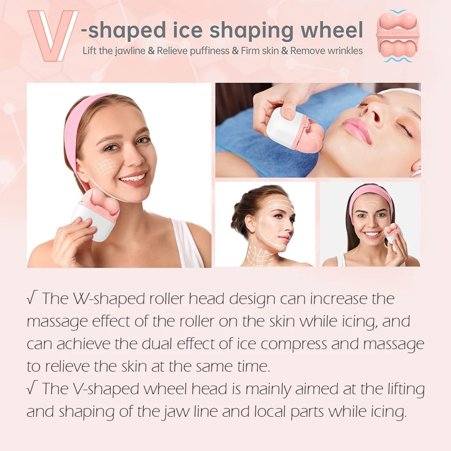 Image of Cool Roller for Face-Reusable Double-Head Ice Facial Roller for Brightening Complexion