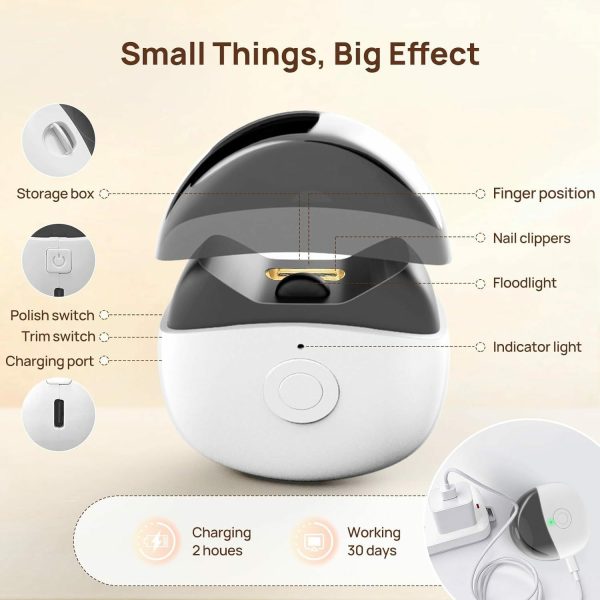Image of Electric Automatic Nail Clippers With Light Trimmer