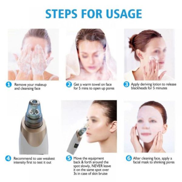 Image of 5-in-1 Electric Blackhead Remover Acne Treatment and Facial Pore Cleaner.