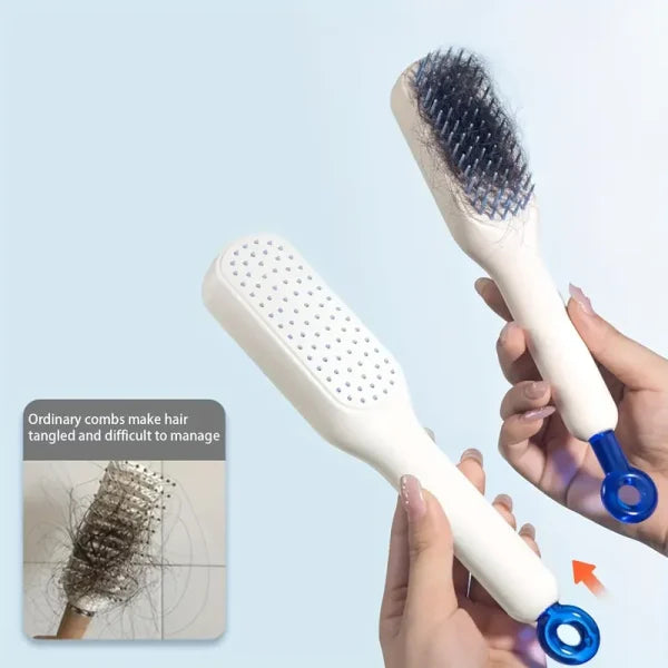 Image of Self Cleaning Telescopic Hair Brush – Anti Static & Tangle Free